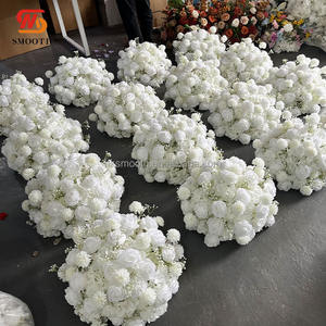 SMOOTH Décoration florale de mariage personnalisée Centre de table Boule de fleurs de cerisier en soie blanche de 60 cm pour la décoration de mariage - Product Image 4