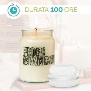 Fiori Bianchi Scented Glass Jar <b>Candles</b> 510g <b>Large</b> Jasmine Fragrance Home Decor - Product Image 4