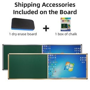<span class=keywords><strong>Tableau</strong></span> vert coulissant moderne pour salle de classe, panneau coulissant simple, <span class=keywords><strong>tableau</strong></span> effaçable à sec magnétique avec cadre en aluminium - Product Image 3
