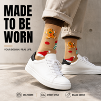 Chaussettes personnalisées sportives OEM pour adultes, sans couture, respirantes, à séchage rapide, absorbant la transpiration, résistantes aux déchirures, avec impression numérique et logo, collection automne