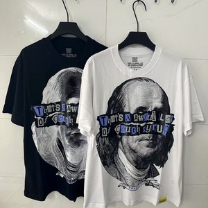 T-shirt da uomo reversibile con stampa di <span class=keywords><strong>Ben</strong></span> Franklin, 100% cotone, stile hip hop streetwear, con stampa 'That's a Awful Lot of Cough Syrup' sul manica - Product Image 2