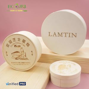 ECO JFB 2025 OEM Boîte cadeau de gâteau au fromage <span class=keywords><strong>basque</strong></span> fait à la main de 4 pouces Emballage en bois massif pour la pâtisserie - Product Image 6