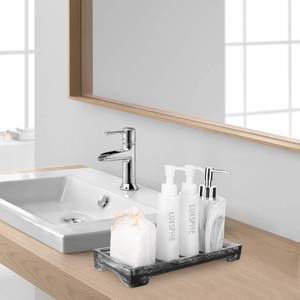 Plateau de rangement personnalisé pour salle de bain, en résine, évier de cuisine, organisateur de comptoir, bougies, savon, serviette, parfum, support, plateau de service en résine - Product Image 5