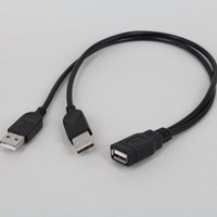 Kabel adaptor USB pria, 2 USB dengan jaket PVC, kabel ekstensi USB, adaptor Pria Wanita untuk komputer untuk kamera, Mouse, Keyboard, U Disk