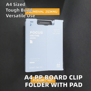 Archivo creativo de caja de clip de tablero de PP de tamaño A4 para organizar documentos y presentaciones con un práctico bloc de escritura - Product Image 2
