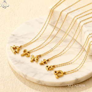 Gioielli alla Moda, Collana con Ciondolo in Acciaio Inossidabile Placcato Oro 18K PVD, Collane con 12 <span class=keywords><strong>Segni</strong></span> <span class=keywords><strong>Zodiacali</strong></span> per Donne - Product Image 2