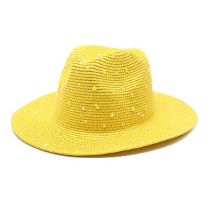 <span class=keywords><strong>Sombrero</strong></span> de paja de ala ancha para hombre, para playa <span class=keywords><strong>sombrero</strong></span> de paja y vacaciones al aire libre a la moda para <span class=keywords><strong>mujer</strong></span>, sombreros Panamá tejidos de hierba suave para primavera y verano, venta al por mayor - Product Image 4