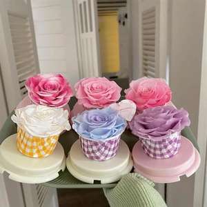 Petite taille <span class=keywords><strong>pas</strong></span> <span class=keywords><strong>cher</strong></span> prix style élégant 4-5cm tête de <span class=keywords><strong>rose</strong></span> roses conservées avec diverses couleurs longue durée de vie pour toujours fleur <span class=keywords><strong>rose</strong></span> verte - Product Image 2