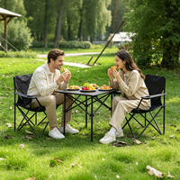 Table de camping pliante moderne en fer portable, légère et pliable avec sac de transport pour le camping, les pique-niques, la randonnée et la plage