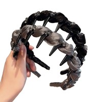 Serre-tête en maille style mode pour femme, d'été, à profil haut, à dents antidérapantes, fait main