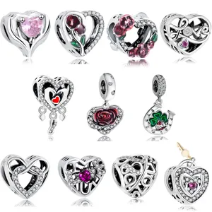 Abalorios Encantadores de Amor Infinito en Plata de Ley 925, Dije de Trébol para Joyería DIY, Accesorios y Dijes de Diseñador para Pulseras - Product Image 1