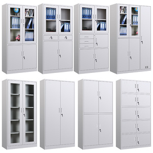 Archivador de Acero Xinlongfei de 2 Niveles con Cerradura, Mueble Metálico para Almacenamiento de Documentos de Oficina con Puertas de Vidrio - Product Image 3