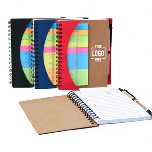 Cuaderno Personalizado de Papel Kraft con Tapa Dura, Espiral Metálica, Regla y Notas Adhesivas, Cuaderno Promocional para Empresas con Bolígrafo - Product Image 1