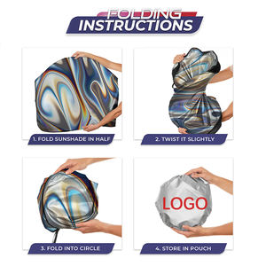 Parasol plegable para ventana de coche, parasol de poliéster con protección UV, para coche - Product Image 2