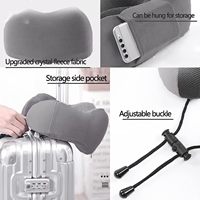 Meilleur oreiller de voyage Oreiller en mousse à mémoire de forme pour le cou et soutien de la tête Oreiller doux avec sacs de rangement latéraux pour le sommeil Voyage de repos en avion