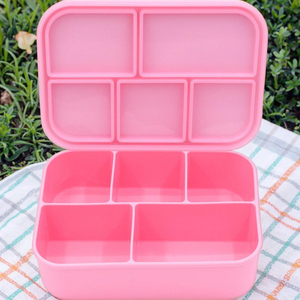 Boîte à lunch Bento en silicone à 5 compartiments pour enfants-Boîte en silicone de 64oz, étanche au micro-ondes et au lave-vaisselle - Product Image 1