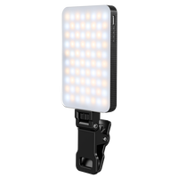 KingMa Lumière de Conférence à Clip Rechargeable Haute Puissance 88 LED, 3 Modes Réglables, avec Clip Avant et Arrière pour Téléphone TikTok