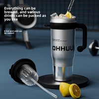 Nouvelle tasse isotherme portable en acier inoxydable grande capacité avec paille, modèle Big Mac, pour voiture