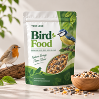 Sacs refermables pour aliments pour oiseaux, pochettes verticales personnalisées imprimées avec fenêtre transparente pour graines, céréales et aliments de première qualité pour oiseaux