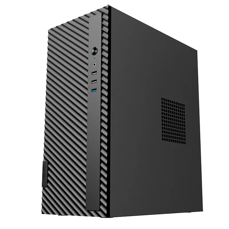 Lovingcool Wholesale Black ATX Office Desktop PC Case Mid Tower Aluminum Computer Casing PC Cabinet with Power Supply