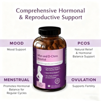 Capsules OEM Myo D-Chiro Inositol avec Ashwagandha et Vitamine D, Complément végétarien pour l'équilibre hormonal pour les femmes atteintes de SOPK et pour la fertilité