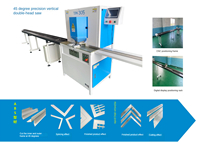 Machine de découpe CNC en aluminium/ABS à 45 degrés pour diffuseur d'air, panneau publicitaire, panneau lumineux LED, porte et fenêtre et cadre photo 45 °   Scie à découper