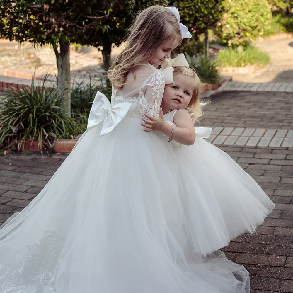 Hoge Kwaliteit Prinses Nieuwste Ontwerp Mooie Bloemen Meisje Jurk Voor Bruiloft Witte Mode Mooie Prinses Jurk Voor Meisjes