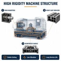 Mesin Bubut CNC Horizontal Flat Bed CK6180 dengan Swing 800mm, Lubang Spindle 105mm untuk Pembubutan Rol dan Flensa Poros Besar
