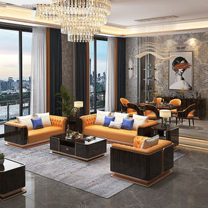 Ensemble de canapés italiens en cuir de haute qualité sectionnels de 1 2 3 places pour salon moderne - Product Image 5