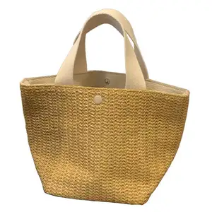 summer small imitation straw rattan tote beach bags luxury custom women handbags 2022