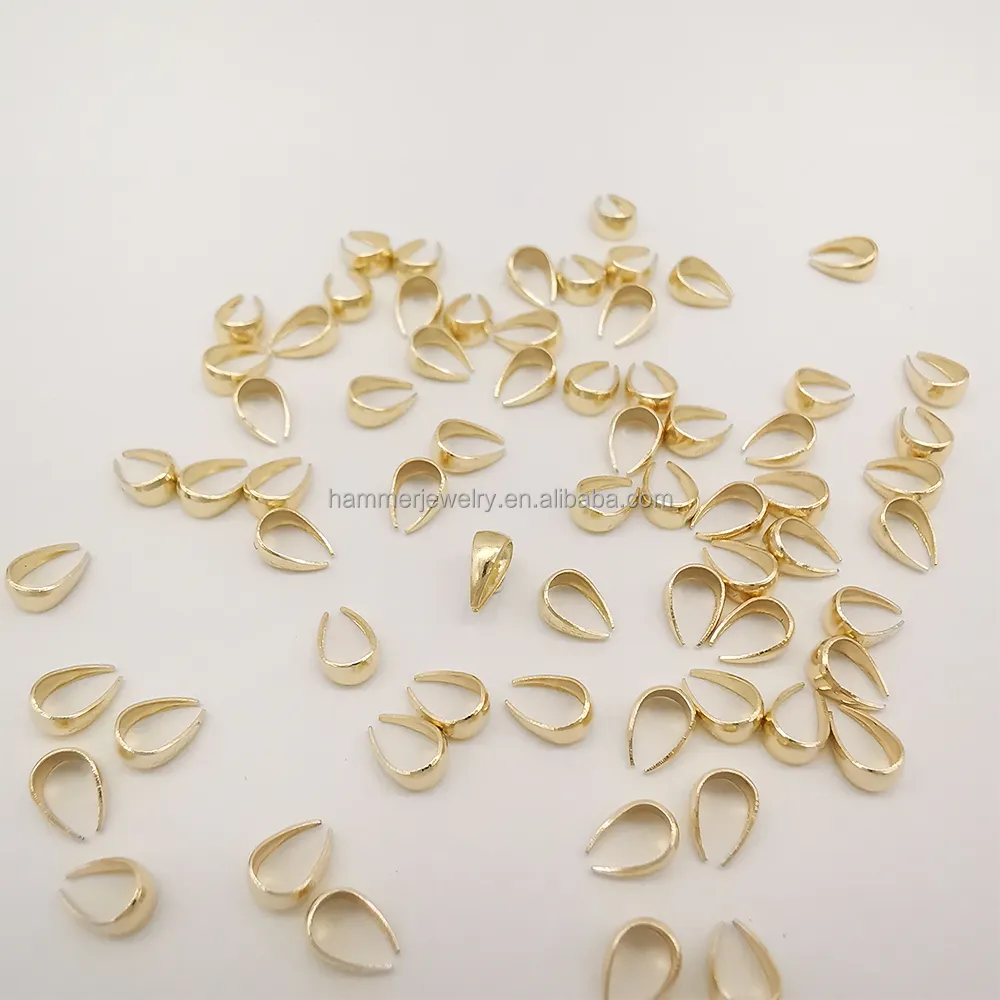 Wholesale 14K 18K Solid Gold Jewelry Findings Hook Clip Connector Clasp Pendant Bails For Necklace Making