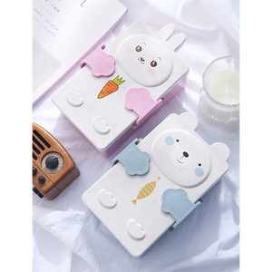 Cute cartoon children's lunch box biodegradable wheat straw bento box environmentally friendly school kid's lunch box