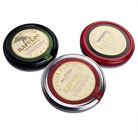 Étiquette autocollante de luxe personnalisée en papier caviar, avec impression dorée en relief, écologique, imperméable et résistante au froid, de haute qualité pour produits alimentaires