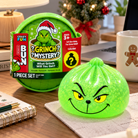 Jouet Squishy Grinch, Jouet Anti-Stress à Presser avec Remplissage en Gel de Pectine Doux, Cadeau de Fête de Noël