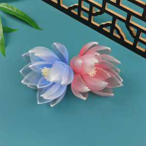 Pinza para el Cabello con Diseño de Loto Doble Azul y Rosa, Estilo Antiguo, Hecha a Mano, Original 2026, Accesorio Versátil para Hanfu, Maquillaje y Peinado - Product Image 2