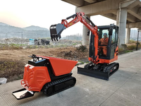 Chuangxin 2026 Mini-chargeur 600 kg, Transporteur agricole, Mini-dumper sur chenilles hydraulique, Camion-benne agricole, Moteur PLC, Petit véhicule tout-terrain