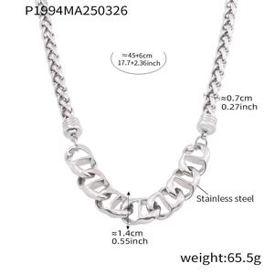 Collana da donna <span class=keywords><strong>in</strong></span> acciaio inossidabile placcata <span class=keywords><strong>in</strong></span> oro 18k senza fadele collane a catena iperbole da donna <span class=keywords><strong>in</strong></span> stile Hip-hop <span class=keywords><strong>Rock</strong></span> Punk - Product Image 6