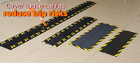 Tapis de protection de câbles en caoutchouc jaune avec bord de signalisation antidérapant, rouleau de 10 mm d'épaisseur pour la circulation des pieds et des véhicules légers