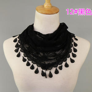 Foulard Triangle Brodé en Dentelle pour Femmes, Châle d'Église à Pompons, <span class=keywords><strong>Mantille</strong></span> Espagnole en Dentelle, Couvre-Chef - Product Image 6