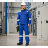 Ensemble de vêtements de travail résistants aux flammes et aux arcs électriques NFPA 2112 CAT2, veste et pantalon 100% coton avec bande réfléchissante pour uniformes industriels