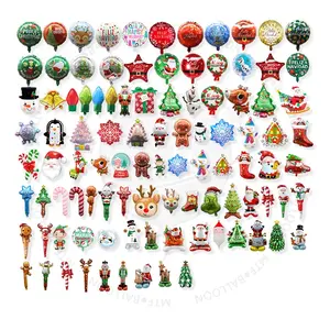 Globos de película de aluminio de dibujos animados, decoración de helio, Feliz Navidad, Globos de aluminio, venta al por mayor