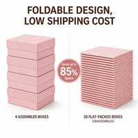 Boîte cadeau pliable et recyclable personnalisée pour bijoux, avec insert en éponge pour ensemble bague et boucles d'oreilles, emballage gaufré, commandes de marque