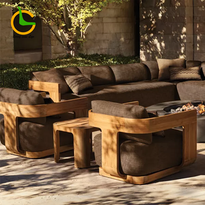 チークガーデン家具チークガーデンソファヴィラパティオ家具セットソリッドウッドガーデンセットホテル家具ソファセット - Product Image 1