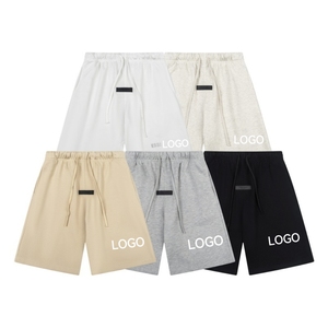 Pantalon court unisexe ample style boyfriend, motif lettres, tendance streetwear, collection été. Shorts décontractés en pur coton - Product Image 1