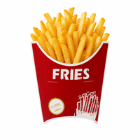 Boîte à frites robuste personnalisable avec couleur et finition sur mesure pour l'image de marque des chaînes de restaurants, emballage pour la restauration rapide