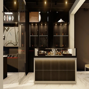 แท่นโชว์นาฬิกาแก้วหรูหรา <span class=keywords><strong>ถาด</strong></span>โชว์นาฬิกาไม้ ทำความสะอาดง่าย ตู้โชว์นาฬิกาติดผนังพร้อมไฟ LED - Product Image 3