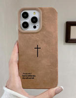Étui de téléphone portable personnalisé vintage en cuir d'agneau anglais à texture croisée pour Iphone15-17 Air Pro Max Coque de protection Coque de téléphone