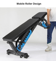 Banco comercial de entrenamiento de gimnasio, Banco de peso con mancuernas ajustable para ejercicio plano inclinado y descendente