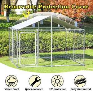 PRIME Outdoor <strong>Dog</strong> <strong>Kennel</strong> with Roof Heavy Duty Chain Link <strong>Dog</strong> Cage <strong>Run</strong> with Openable Feeding Doors - Product Image 5