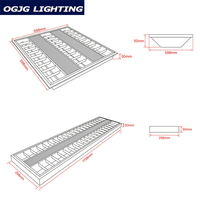 Calandre led encastrée en aluminium, accessoire de bureau, 4 pieds et 5 pieds